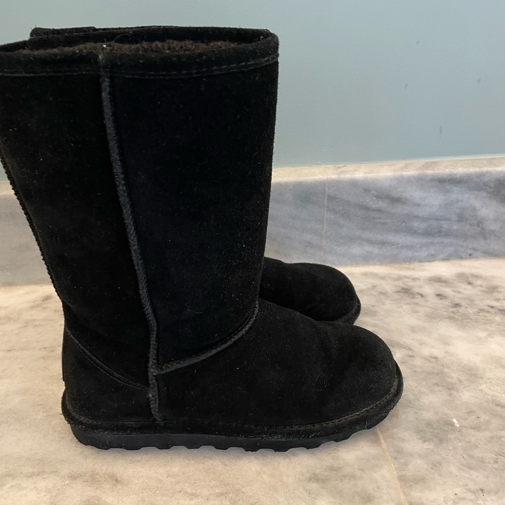 Black Bearpaw tall boots for kids